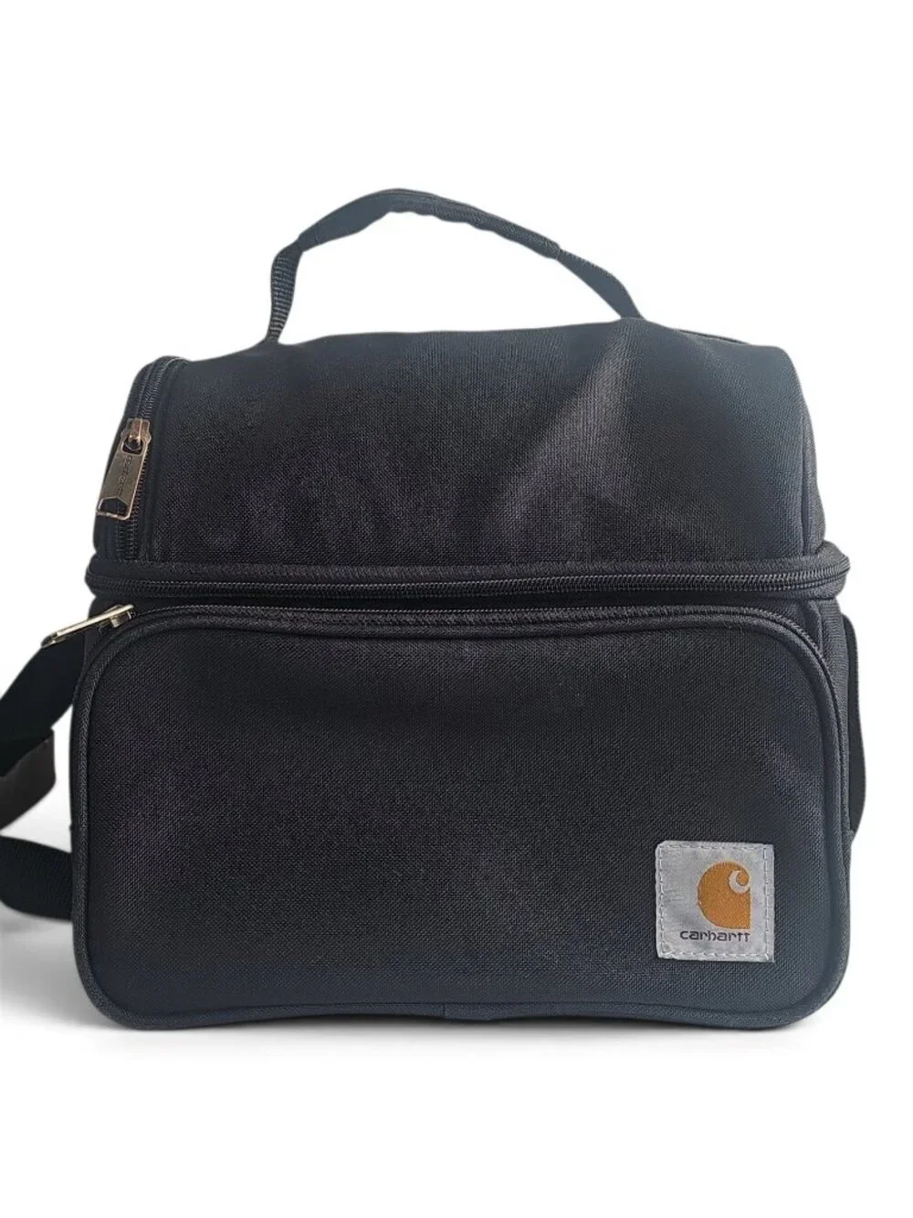Carhartt Insulated 2-Compartment Lunch Cooler Bag Black Shoulder Strap Work